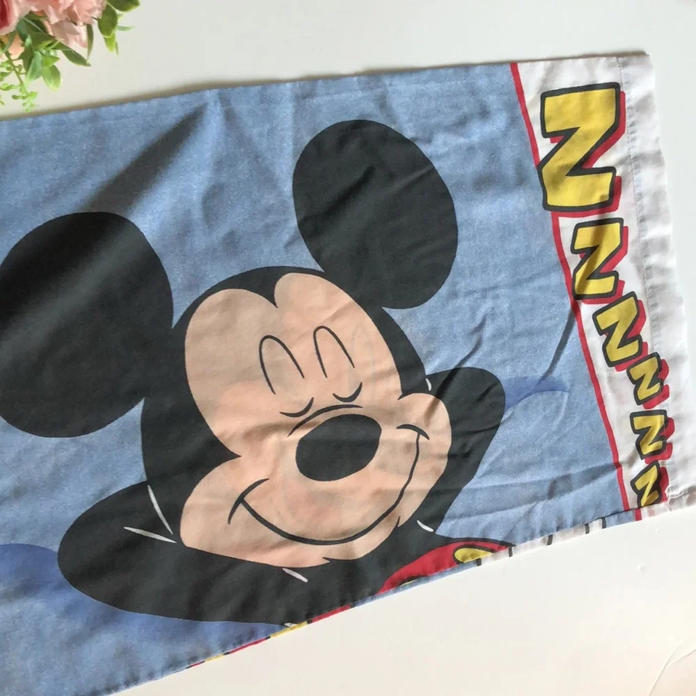 Mickey Mouse Pillowcase Vintage Mickey Bedding Mickey VTG sleeping pillowcase